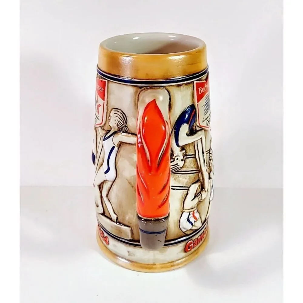 Vintage Budweiser 1984 Los Angeles Olympics Games Collectible Beer Stein Mug